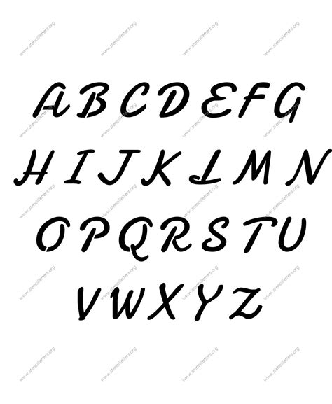 Display Script Cursive Made To Order Stencils Stencil Letters Org
