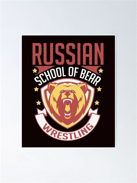 Russian Bear Wrestling Retro Wrestler Mixed Martial Arts Mma Poster