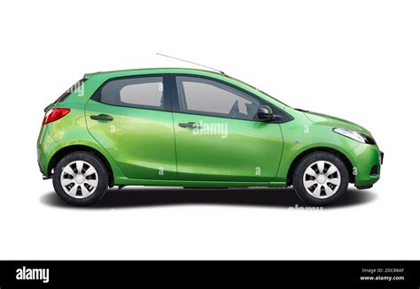 Japanese Hatchback Car Side View Isolated On White Background Stock