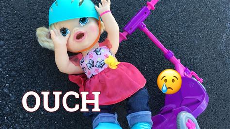 Baby Alive Ouch Mariah Falls Off The Scooter Youtube