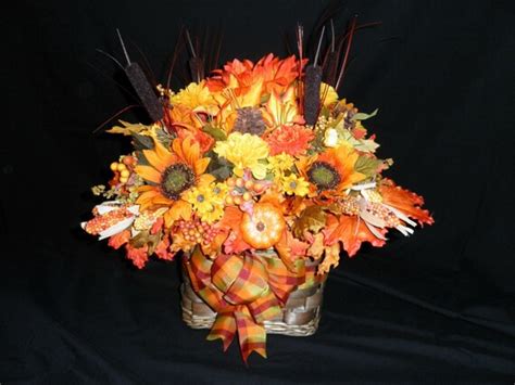 Autumn Silk Floral Arrangement Fall Basket