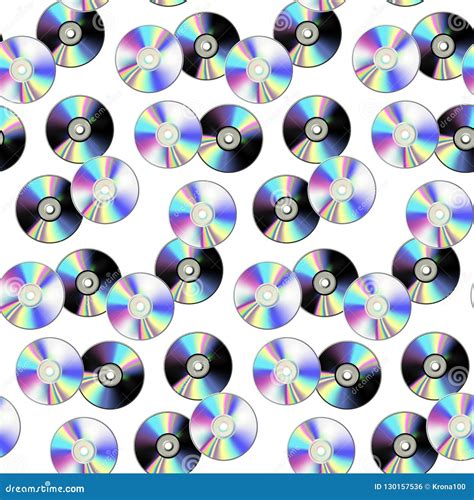 Cd Disk Seamless Pattern On White Background Stock Vector Illustration Of Blue Computer