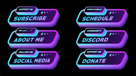 Retro Button Twitch Panels Gaming Visuals