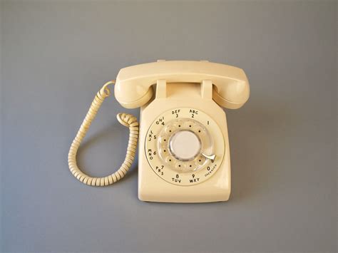 Vintage Off White Rotary Dial Telephone