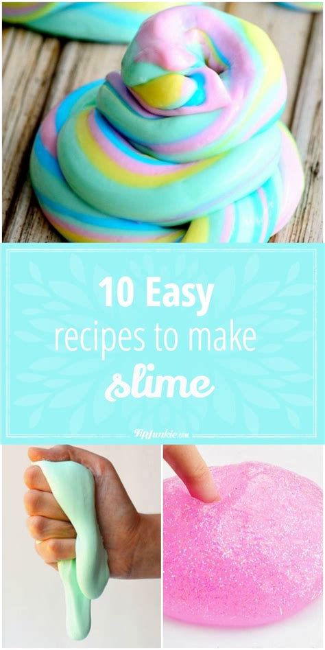 10 Easy Recipes To Make Slime Slime For Kids Make Slime For Kids