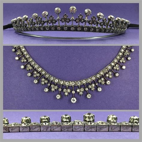 A Stunning Victorian Diamond Tiara Necklace Beautifully Formed With