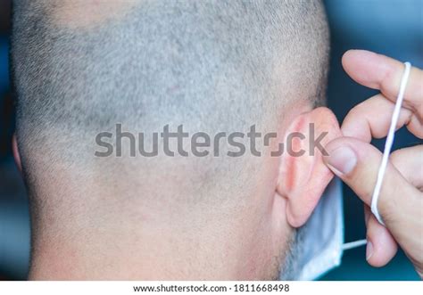 Man Ear Skin Irritation Wearing Face Stock Photo 1811668498 Shutterstock