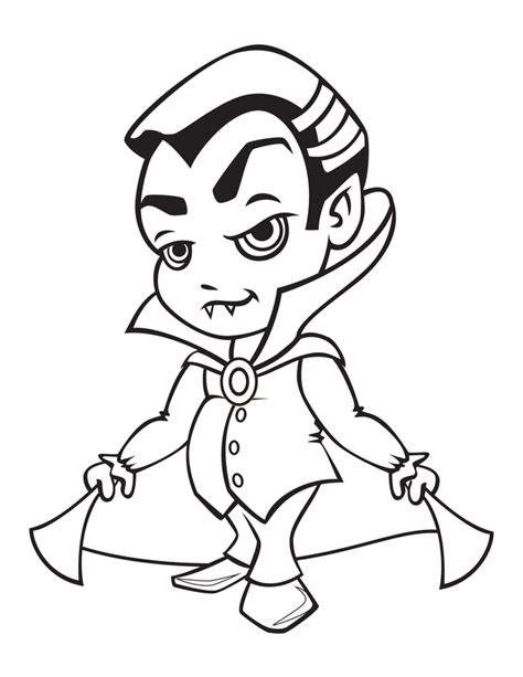 Little Vampire Halloween Coloring Page Coloring Pages