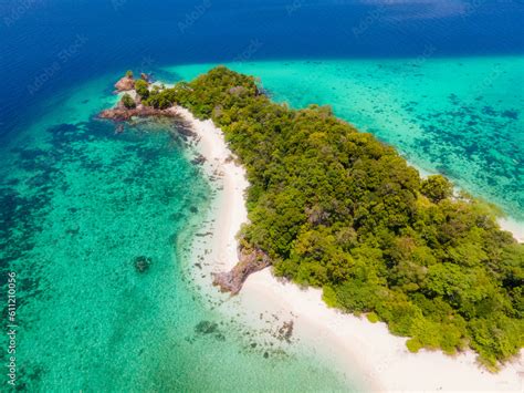 Khai Island From Drone Corner Satun Southern Thailand Known For Its