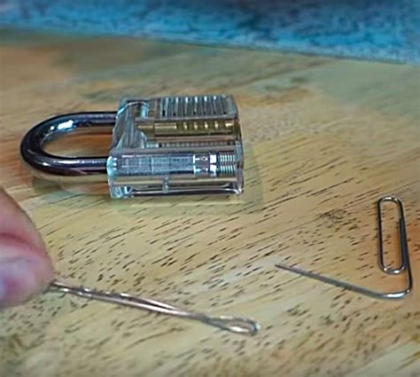 Two big paperclips, one to act as a tension wrench, one to act as the pick. How To Pick A Lock With A Paperclip