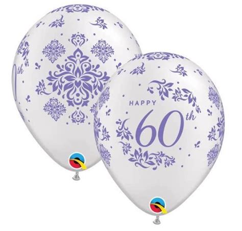60th Diamond Wedding Anniversary Celebration Latex Balloons X 6