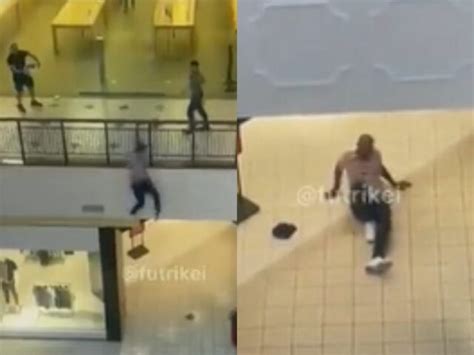 Vídeo Se Quebrou Suspeito De Assalto Se Dá Mal Ao Tentar Fugir Da Polícia Em Shopping