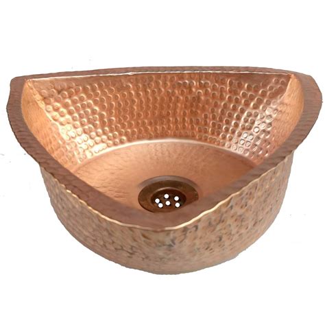 Luxury Triangle Design Traditional Polished Vessel Naked Copper Sink