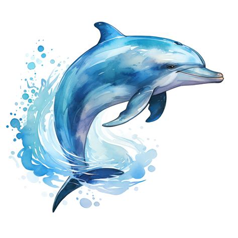 Premium Ai Image Bright Watercolor Dolphin Clipart Ai Generated