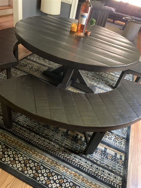 Curved Dining Table Benches Custom Round Table Atlanta Modern