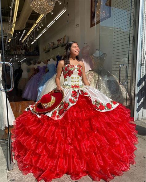 vestido de quinceañera ranchera rojo quince dresses red quinceanera dresses mexican