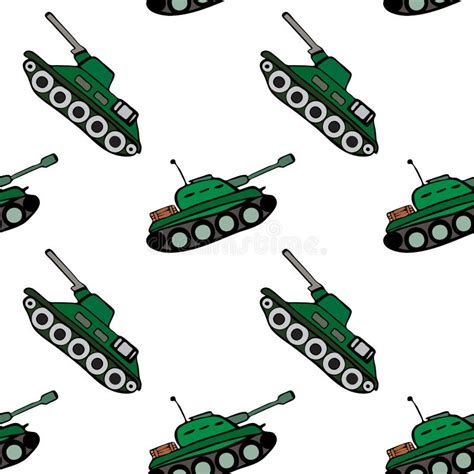 Hand Drawn Green Tank Stock Illustration Illustration Of Background