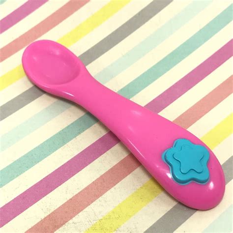 Hasbro Baby Alive Doll Magnetic Spoon Pink Blue Flower Replacement
