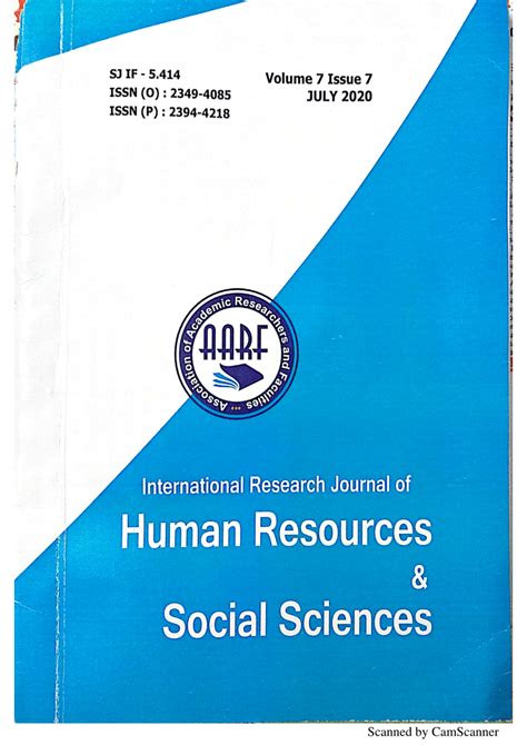 Pdf International Research Journal Of Human Resources And Social Sciences