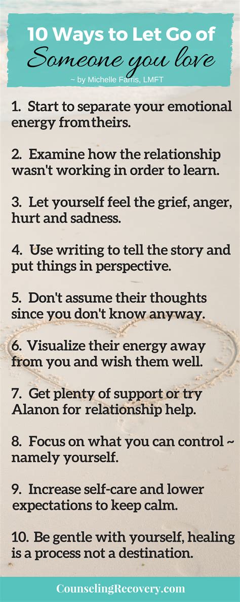 10 Ways To Let Go Of Someone You Love — Counseling Recovery Michelle