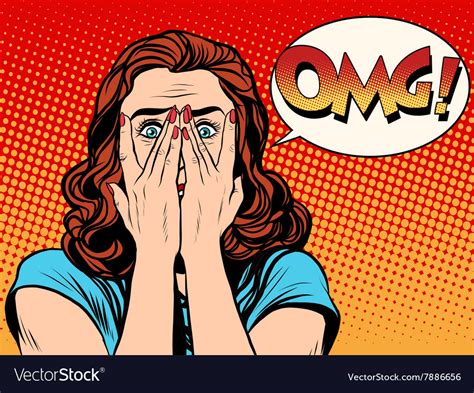 Surprised Omg Shocked Woman Royalty Free Vector Image