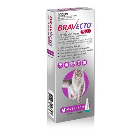 4.2 out of 5 stars 3,730. Bravecto Plus Spot On Flea Ticks & Worm For Large Cats 6 ...