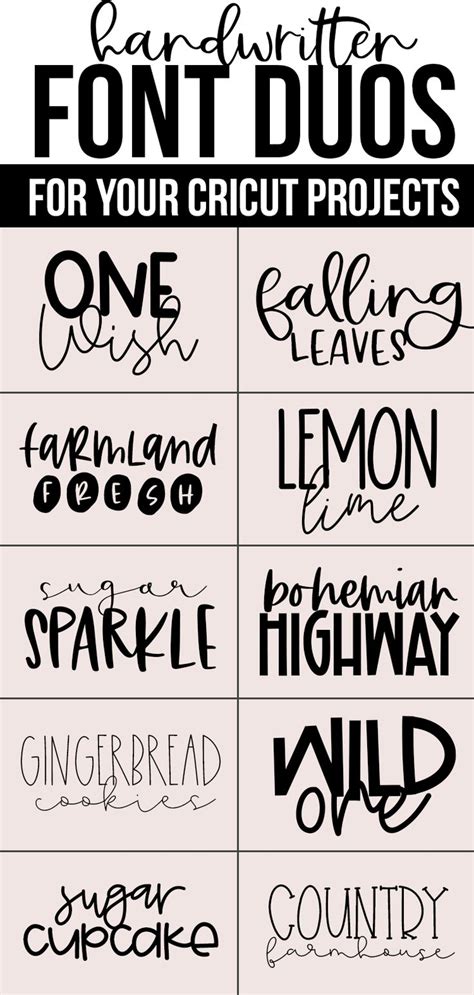 List Of Best Script Fonts For Cricut Writing In Graphic Design