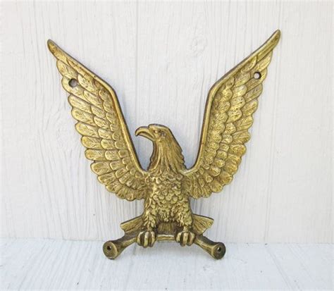 vintage brass eagle plaque or wall hanging eagle wall mount etsy vintage brass wall hanging
