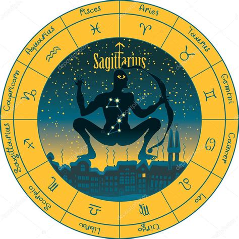 Sagittarius With The Signs Of The Zodiac Stock Vector Image By ©paseven