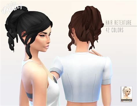 Sims 4 Hairs Miss Paraply Kiara 24 Curly Ponytail Hairstyle Retextured