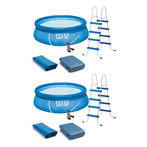 Intex 15 X 48 Inflatable Above Ground Swimming Pool Ladder And Pump