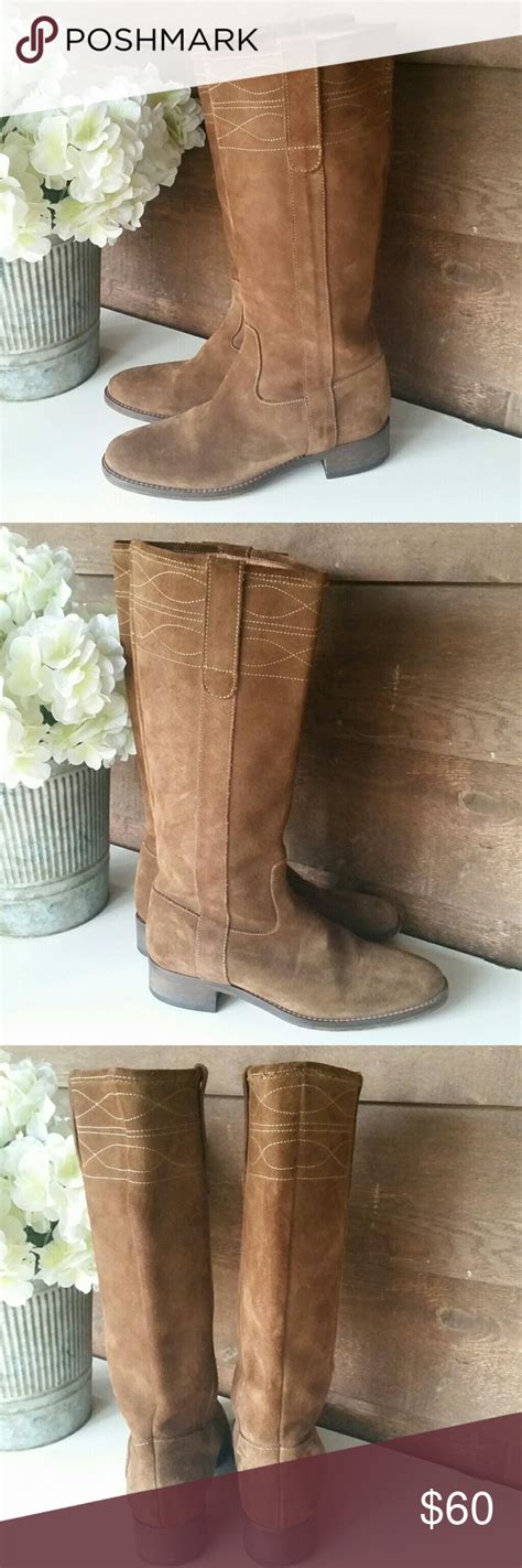 J Crew Brown Suede Tall Riding Boots 75 7 12 Tall Riding Boots