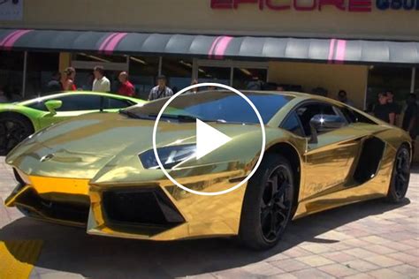 Lamborghini Aventador Wrapped In Real Gold Unveiled In Miami Carbuzz