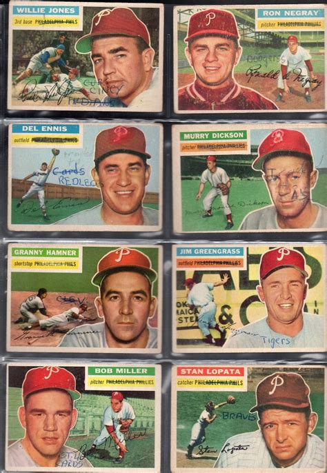 Philadelphia Phillies 1956 Topps Baseball Card Team Lot 11 Etsy