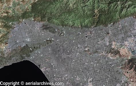 Aerial Photo Map Of An Overview Of The Los Angeles Metropolitan Area