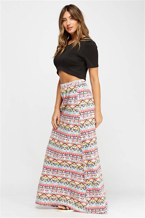 Aztec Print Maxi Skirt Just 7