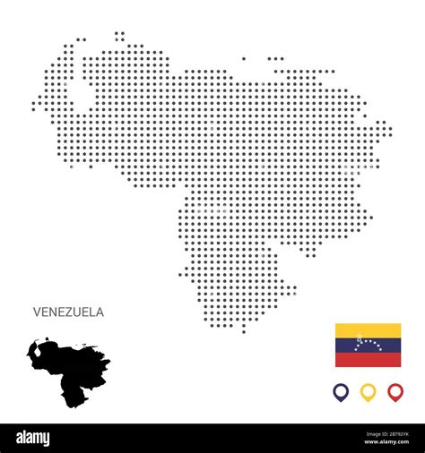 Dotted Vector Map Of Venezuela Round Gray Spots Venezuela Map With