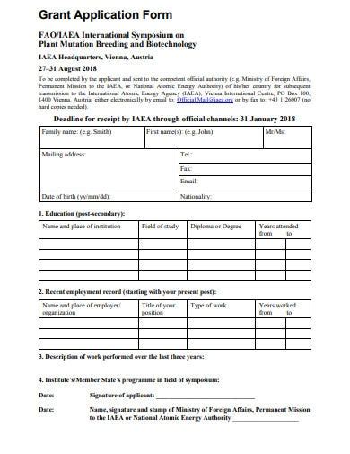 Free 9 Grant Form Templates In Pdf