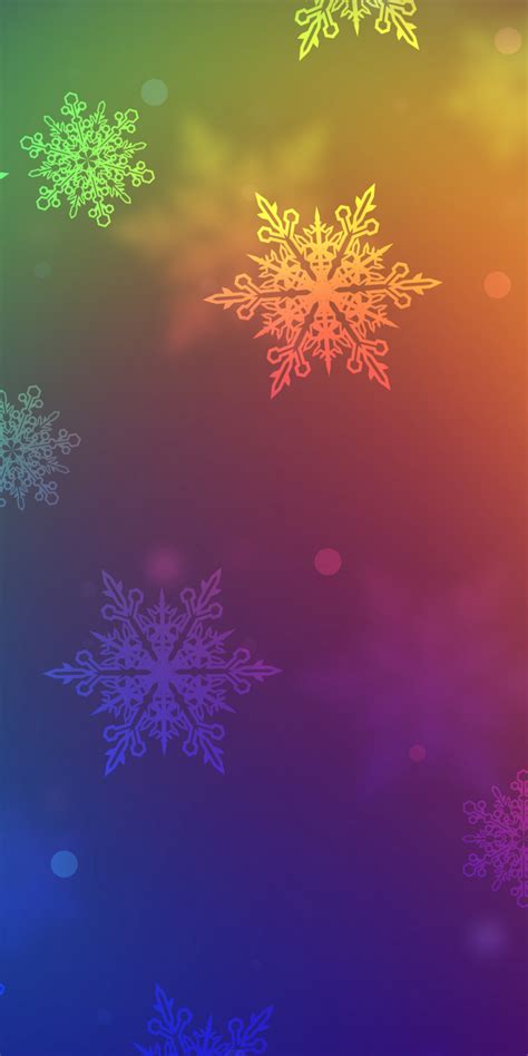 1080x2160 Abstract Colorful Snowflakes Wallpaper Snowflake