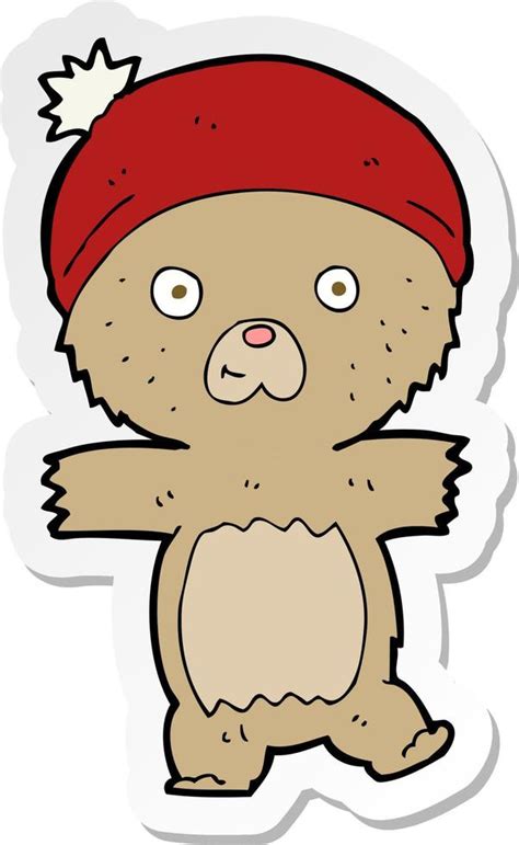 Sticker Of A Cartoon Funny Teddy Bear 11764791 Vector Art At Vecteezy