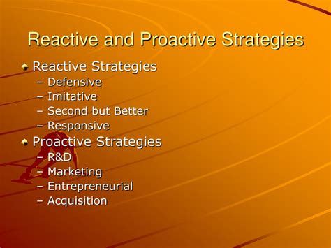 Ppt Reactive And Proactive Strategies Powerpoint Presentation Free