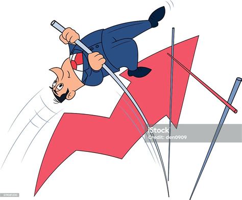 Businessman Doing The Pole Vault 3 Stock Illustration Download Image