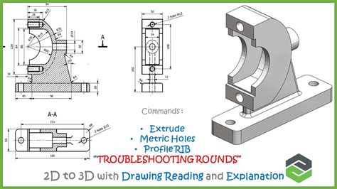 Creo Parametric 2d To 3d Modeling Mechanical Design Mechanical