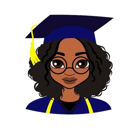 Black Graduation Girl Cartoon