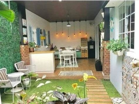 ide inspiratif dapur  ruang makan terbuka menghadap taman