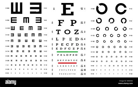 Eye Test Chart Vector Vision Exam Optometrist Check Medical Eye