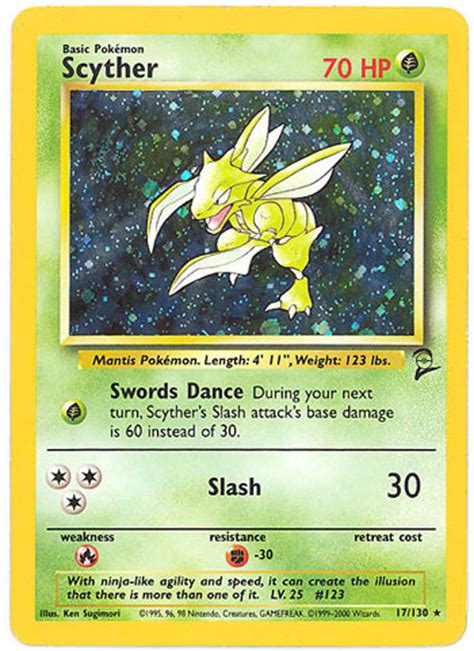 Sorry no events this weekend as we will be at the medway rapture show doing demos and having a stall there. Pokemon Card - Base 2 Set 17/130 - SCYTHER (holo-foil ...