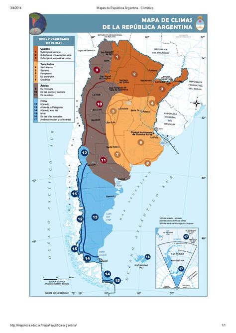 Mapa Para Imprimir De La República Argentina Mapa Climático De