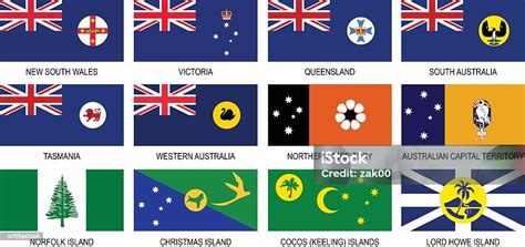 territories flags of australia icon set stock illustration download image now flag