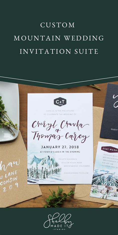 Welcome to team wedding's list of the best places to find online wedding invitations. Custom Mountain Wedding Invitation Suite | Mountain ...